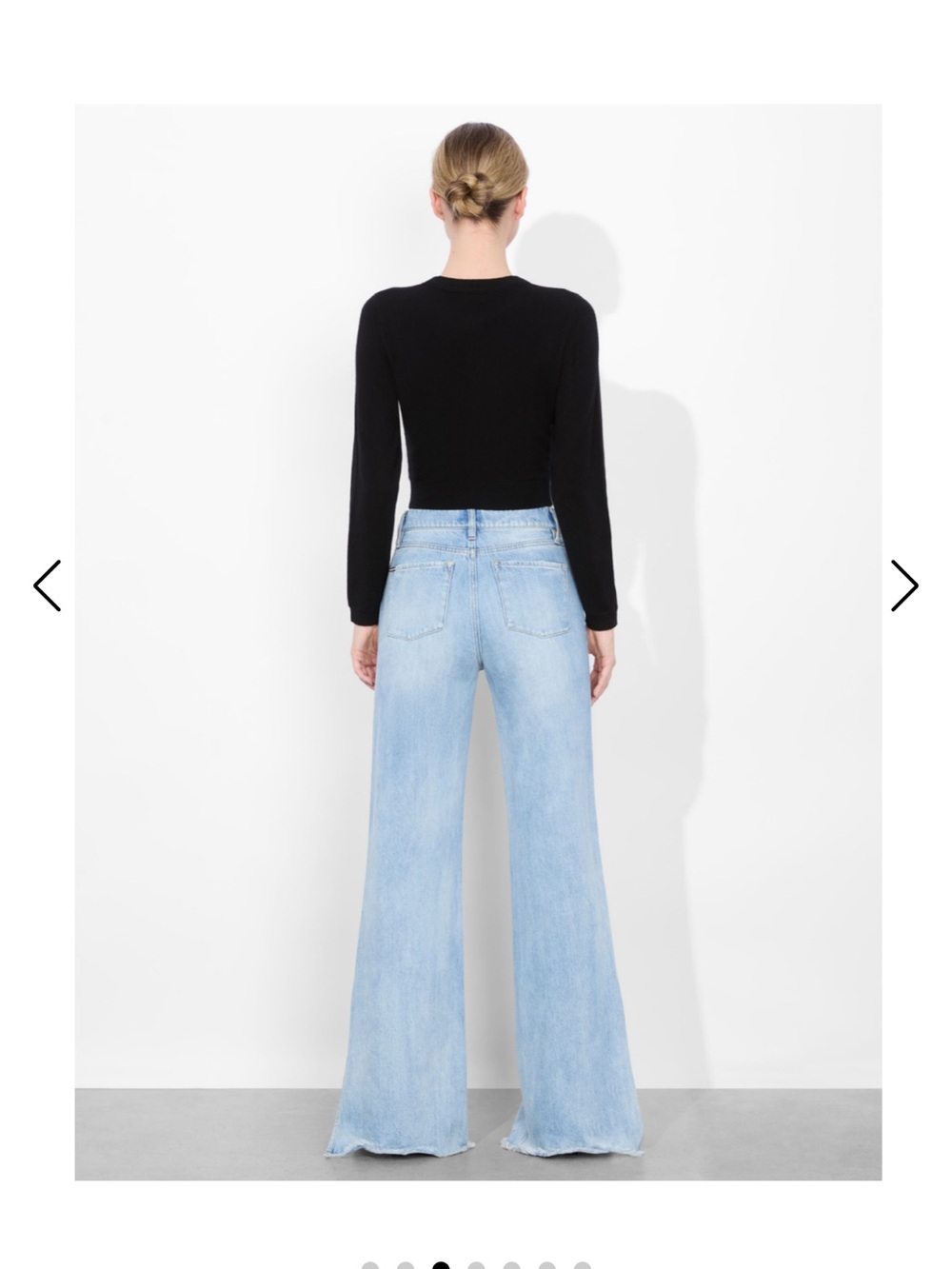 Alice + Olivia Light Wash High-Rise Wide Leg Jeans - Picture 5 of 13